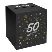 pudelko na telegramy skrzynka na koperty i pienidze 50 urodziny glamour czarne