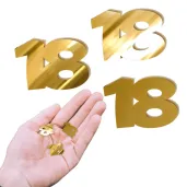 scrapki akrylowe liczba 18 mini zlote lustrzane 30x25 mm 3 szt