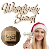 scrapki drewniane napis wesolych swiat snail 9 cm 1 szt