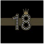 serwetki 18 urodziny zlota korona maki 33 cm 20 szt