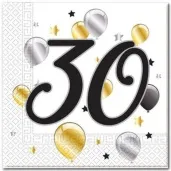 serwetki 30 urodziny balloons procos 33 cm 20 szt