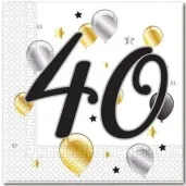 serwetki 40 urodziny balloons procos 33 cm 20 szt