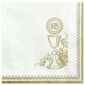 serwetki ihs komunia kielich zloty 33 cm 20 szt