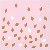 serwetki impreza amscan rozowo zloto 33 cm 16 szt