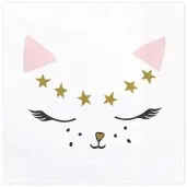 serwetki kotek biale 33 cm 20 szt