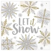 serwetki let it snow amscan 33 cm 16 szt