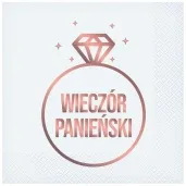 serwetki wieczor panienski pierscionek bialy godan 33 cm 20 szt