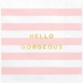 serwetki yummy hello gorgeous rozowy jasny partydeco 33 cm 20 szt