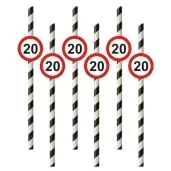 slomki 20 traffic birthday w paski 19 5 cm 6 szt