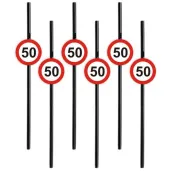slomki 50 traffic birthday 21 cm 6 szt