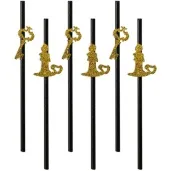 slomki brokatowe andrzejki klucz i swieca zloto czarne 19 5 cm 6 szt
