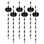 slomki halloween dynie bialo czarne 19 5 cm 6 szt
