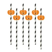 slomki halloween dynie pomaranczowe bialo czarne 19 5 cm 6 szt