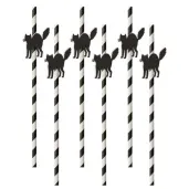 slomki halloween koty bialo czarne 19 5 cm 6 szt