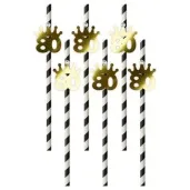 slomki liczba 80 korona z cyrkonia zlote 19 5cm 6 szt