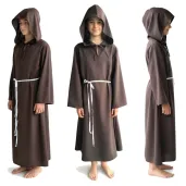 stroj dla dzieci na bal wszystkich swietych mnich swiety franciszek brazowy 122 128 cm