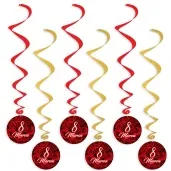 swiderki wiszace dzien kobiet 8 marca czerwone roze 6 szt