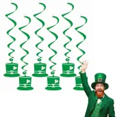 swiderki wiszace kapelusz swieto patryka zielone 6 szt