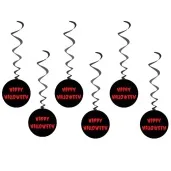 swiderki wiszace krwawe happy halloween czarno czerwony congee 6 szt