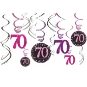 swiderki wiszace urodziny 70 pink celebration amscan 12 szt