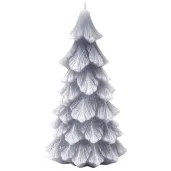 swieca choinka new z brokatem szara bartek candles 110 210 mm