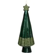 swieca choinka z gwiazda zielona ciemna adpal 240 80 mm