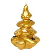 swieca choinka z gwiazdkami zlota adpal 120 80 mm