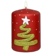 swieca pienkowa choinka magiczna czerwona adpal 100 70 mm