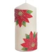 swieca pienkowa christmas flower kwiaty poinsencji czerwona bartek candles 130 60 mm