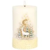 swieca pienkowa renifer dioda led bialo kremowa adpal 115 70 mm