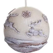 swieca renifery na kuli ecru bartek candles 60 mm