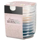 swieca zapachowa w karbowanym szkle letni poranek bispol 8 cm