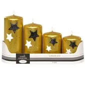 swiece pienkowe gwiazdki zlote adpal 70 120 mm 4 szt