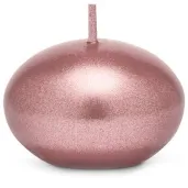 swieczka dysk plywajacy metalik rozowe zloto partydeco 40 mm 50 szt