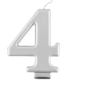 swieczka na tort 4 srebrna godan