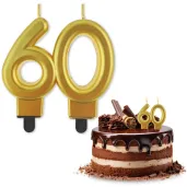 swieczka na tort liczba 60 beauty and charm zloty godan 8 cm
