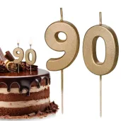 swieczki na tort liczba 90 zloty 4 5 cm 2 szt