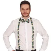 szelki swiateczne bombki i sniezynki czerwony guirca