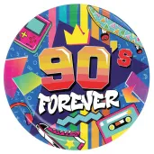 talerzyki papierowe 90s forever lata 90 guirca 23 cm 6 szt