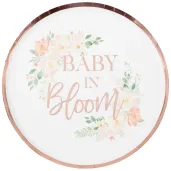 talerzyki papierowe baby shower baby in bloom amscan 24 cm 8 szt