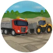 talerzyki papierowe construction budowa amscan 23 cm 8 szt