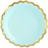 talerzyki papierowe golden border mietowe partydeco 18 cm 6 szt