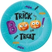 talerzyki papierowe halloween trick or treat godan 18 cm 6 szt