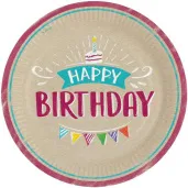 talerzyki papierowe my birthday party amscan 23 cm 8 szt