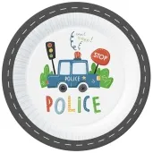 talerzyki papierowe police radiowoz godan 23 cm 6 szt