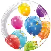 talerzyki papierowe sparkling balloons 20 cm 8 szt