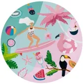 talerzyki papierowe summer lets party surfing godan 18 cm 6 szt