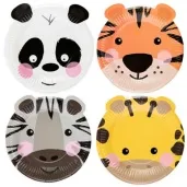 talerzyki papierowe urodzinowe safari mix partypal 18 cm 4 szt