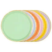 talerzyki papierowe z ote brzegi partydeco 21 cm 6 szt