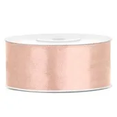 tasiemka satynowa classic brzoskwiniowa jasna partydeco 25 mm 25 m